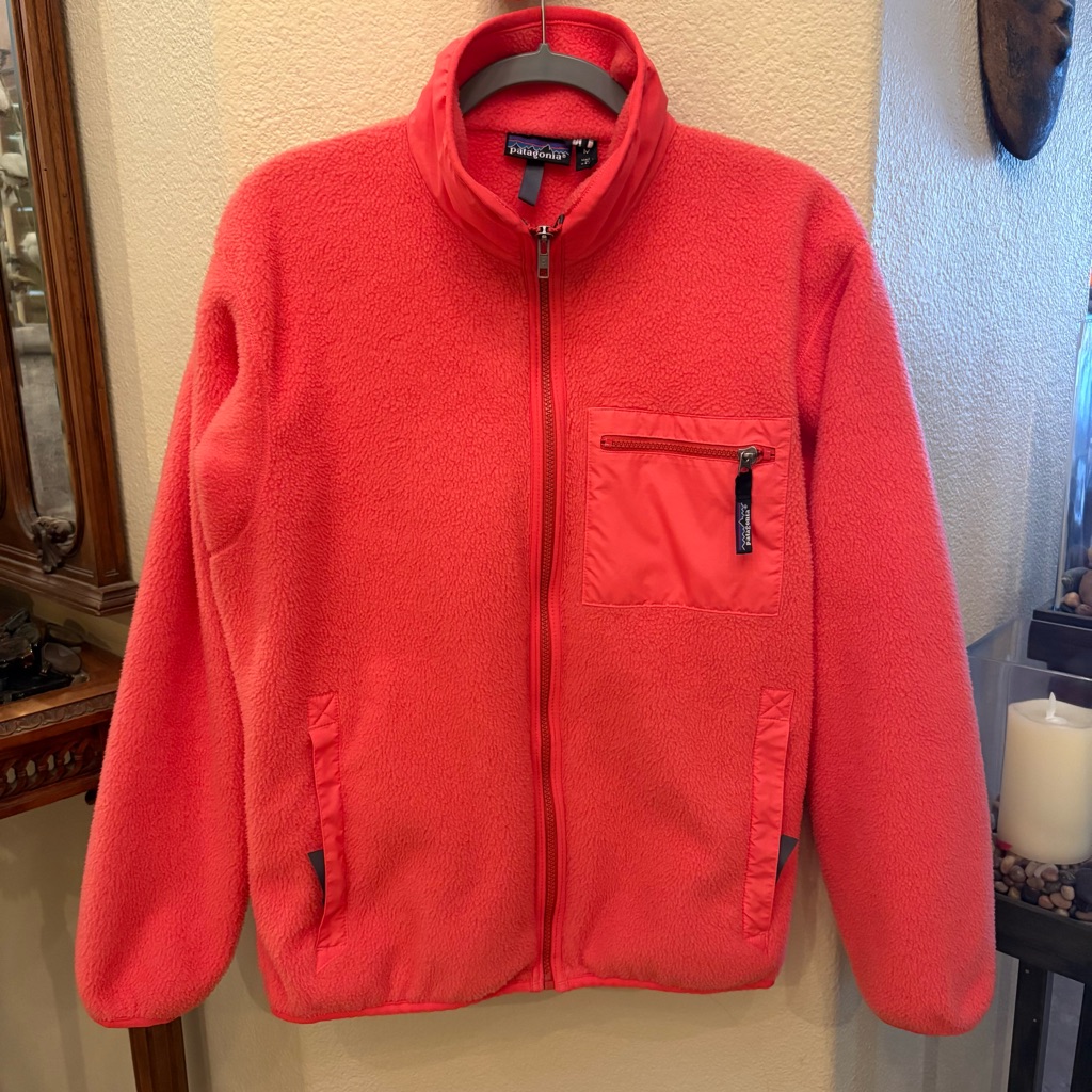 Vintage Patagonia Orange Retro X Deep Pile Fleece Full Zip Jacket Size Medium